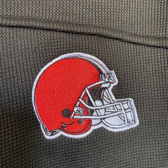 NFL Cleveland Browns Full Zip Jacket Men Size M Brown Mixed Media Mock Neck NWT - Picture 4 of 15